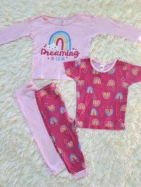 Long Sleeve And Short Sleeve Gerber Baby Rainbow Pajama Set size 18 months